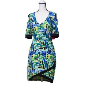 Marilyn Monroe Juniors' Printed Cold-Shoulder Dress, Multi, XL